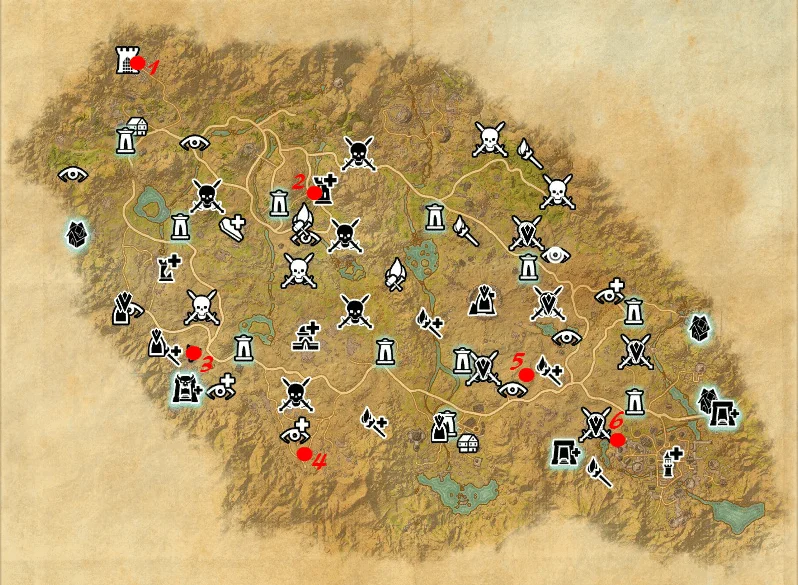 Psijic Order Time Breach locations map Craglorn