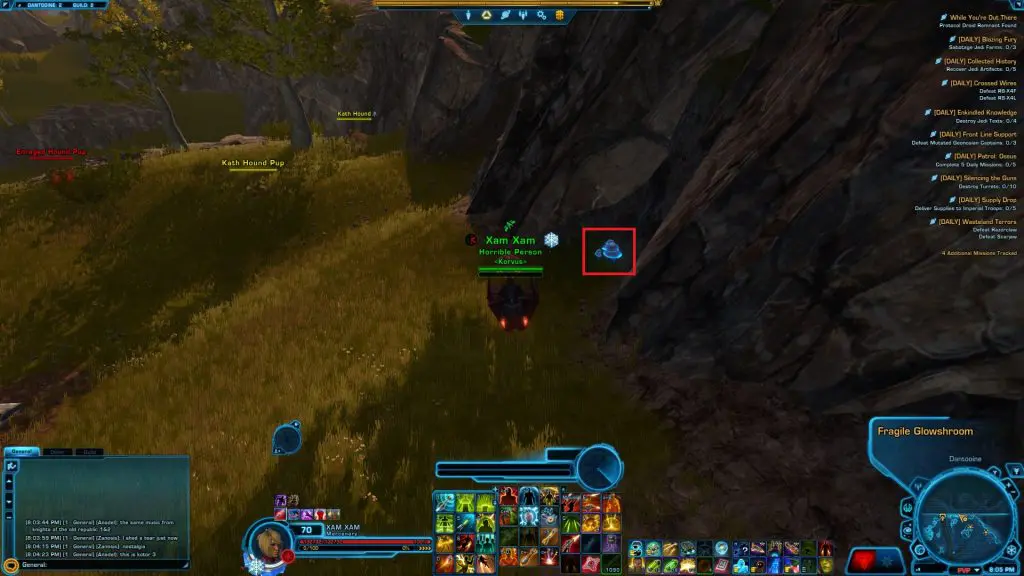 SWTOR Dantooine Achievements Fragile Glowshroom