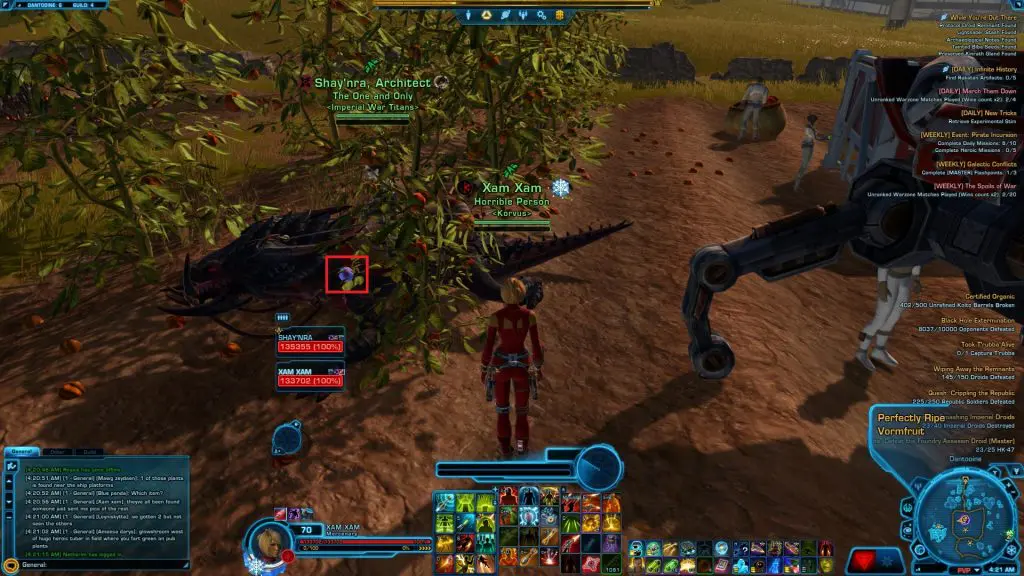 SWTOR Dantooine Achievements Nova Perfectly Ripe Vormfruit