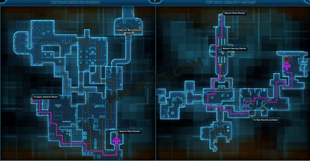 Star Wars The Old Republic R4-GL Nar Shaddaa World Boss Map Location Imperial