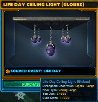 SWTOR Life Day Event Ceiling Light (Globes) Decoration