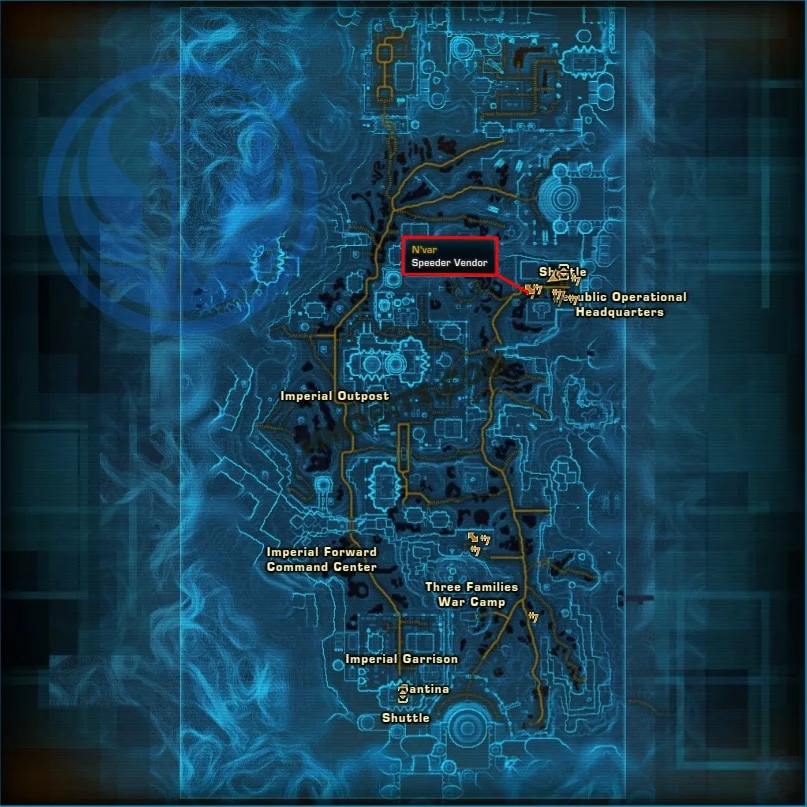 Quesh Speeder Vendor Location Republic
