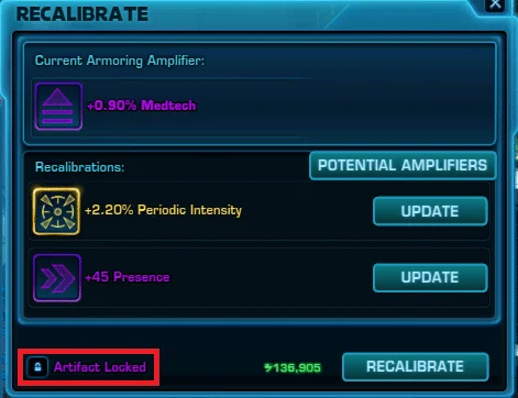 SWTOR Amplifiers Guide - Rarity Locking