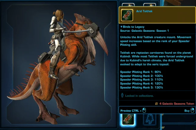 SWTOR Galactic Seasons Rewards Arid Teithek