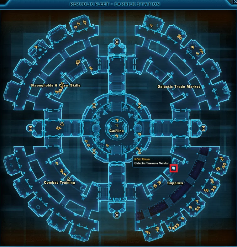 SWTOR Galactic Seasons Vendor Locations Republic
