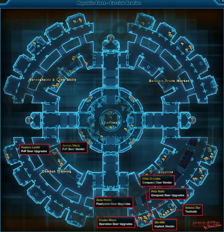 SWTOR 7.0 Gear Vendor Locations Republic Fleet