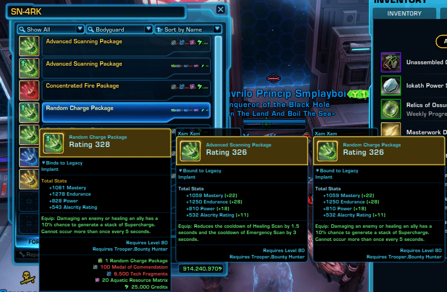 SWTOR Set Bonus Implant Upgrading