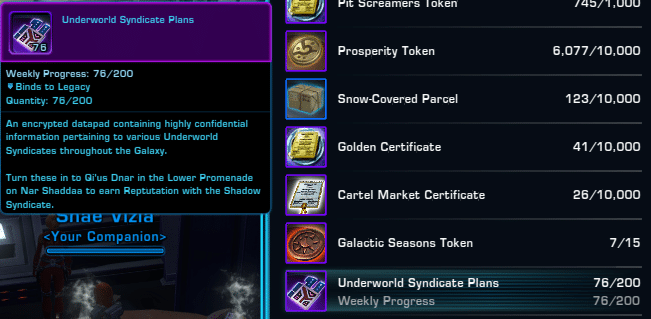 SWTOR Underworld Syndicate Plans