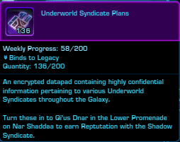 SWTOR Underworld Syndicate Plans