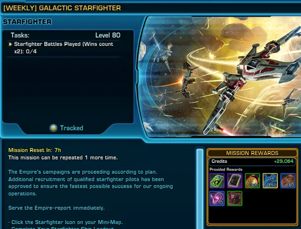 SWTOR GSF 7.0.2 Mission Rewards