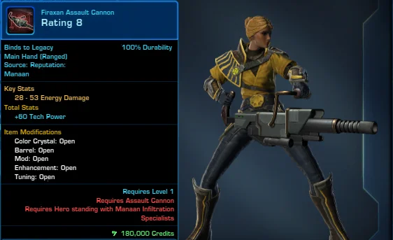 SWTOR Firaxan Assault Cannon