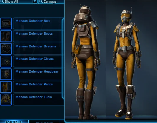 SWTOR Manaan Defender Armour Set