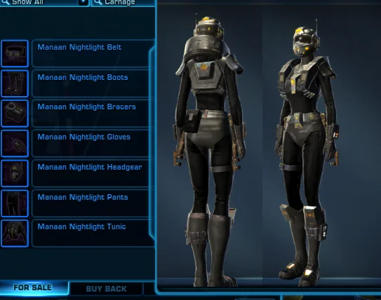 SWTOR Manaan Nightlight Armour Set