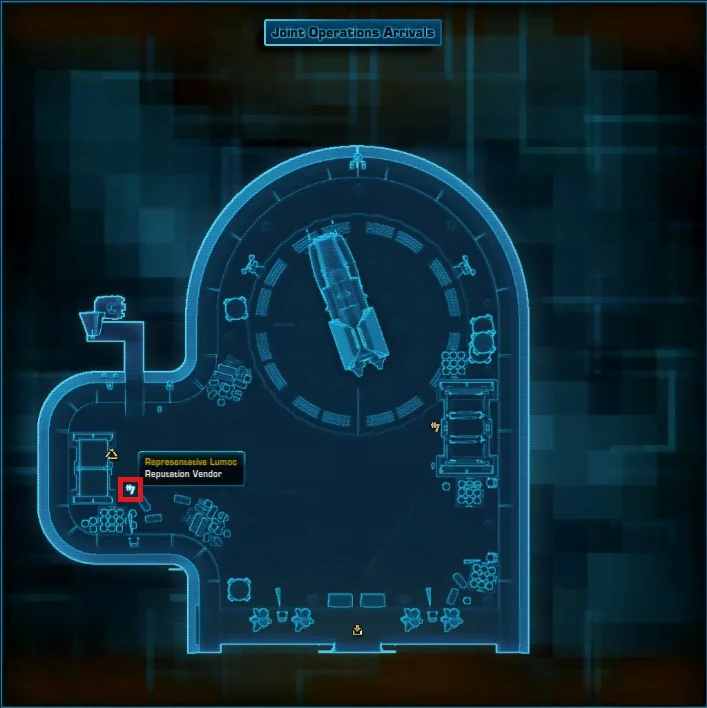 SWTOR Republic Hidden Base Manaan Reputation Vendor Map