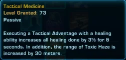 SWTOR PvP Healing - Operative Medicine Tactical Medicine Passive Level 73