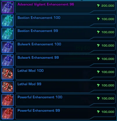 SWTOR Game Update 7.1 Level 80 Item Modification Vendor Items