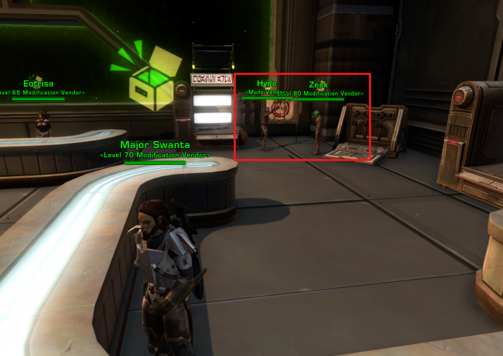 SWTOR Level 80 Item Modification Vendor Location Republic Fleet