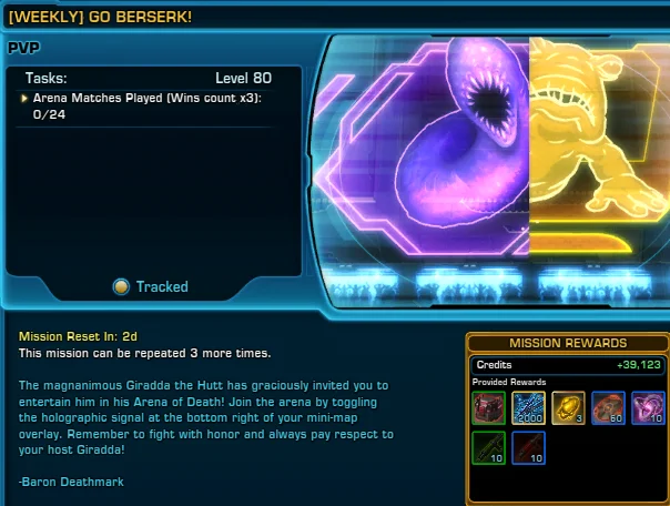 SWTOR PvP Game Update 7.2 Arena Weekly PTS