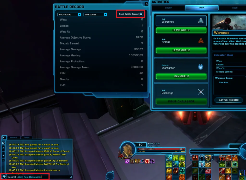 SWTOR Game Update 7.2 PvP Battle Record