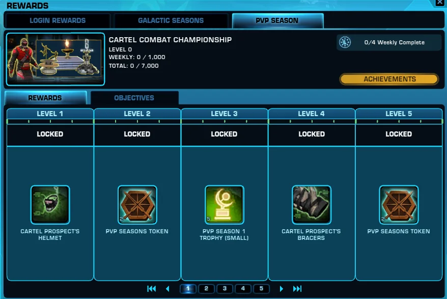 SWTOR 7.2 PvP Season Reward Track PTS