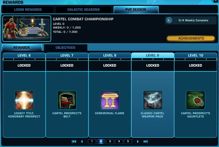 SWTOR 7.2 PvP Season Reward Track PTS