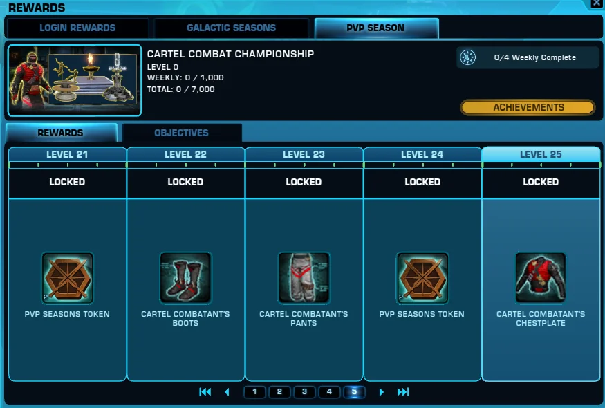 SWTOR 7.2 PvP Season Reward Track PTS