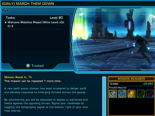 SWTOR PvP Game Update 7.2 Warzone Daily PTS