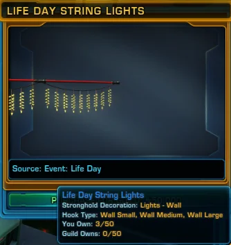 SWTOR Life Day Event String Lights Decoration