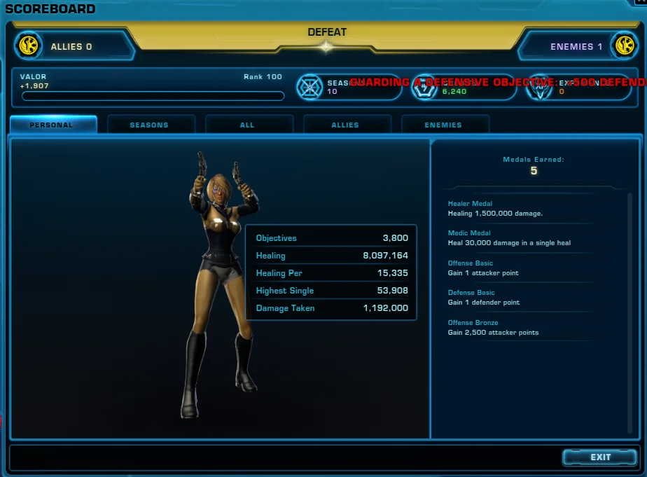 SWTOR Game Update 7.2 PvP Revamp Scoreboard Personal Tab