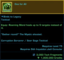 SWTOR Sorcerer Corruption One for All Tactical