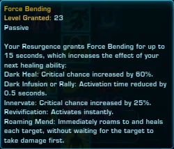 SWTOR Sorcerer Corruption Ability Tree Passive Force Bending