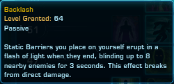 SWTOR Corruption Sorcerer Ability Tree Level 64 Passive Backlash