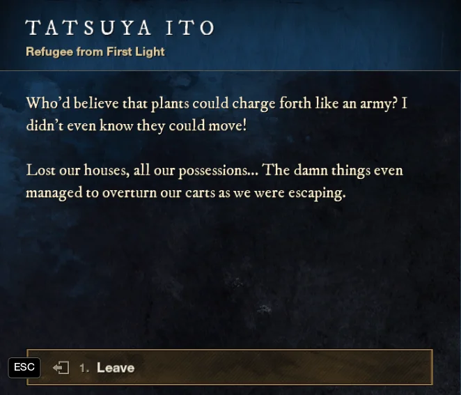 New World First Light Refugee Tatsuya Ito dialogue, located Windsward
