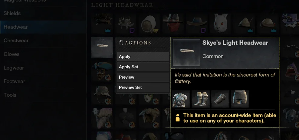 New World Transmog Apply Skin