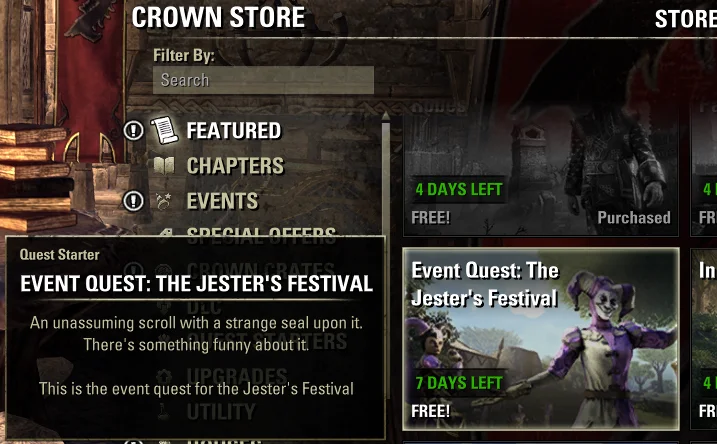 Elder Scrolls Online Jester's Festival Event Start Quest Crown Store