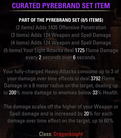 Infinite Archive Class Set Update 43 Dragonknight Pyrebrand