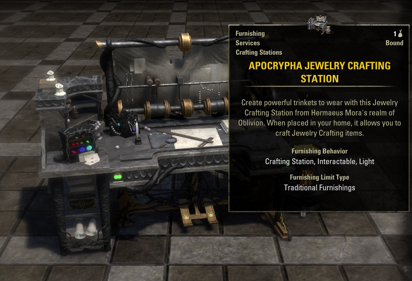 Elder Scrolls Online Apocrypha Jewellery Crafting Station Tooltip