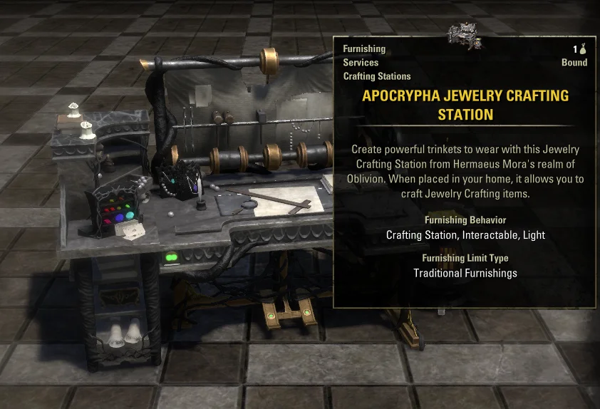 Elder Scrolls Online Apocrypha Jewellery Crafting Station Tooltip