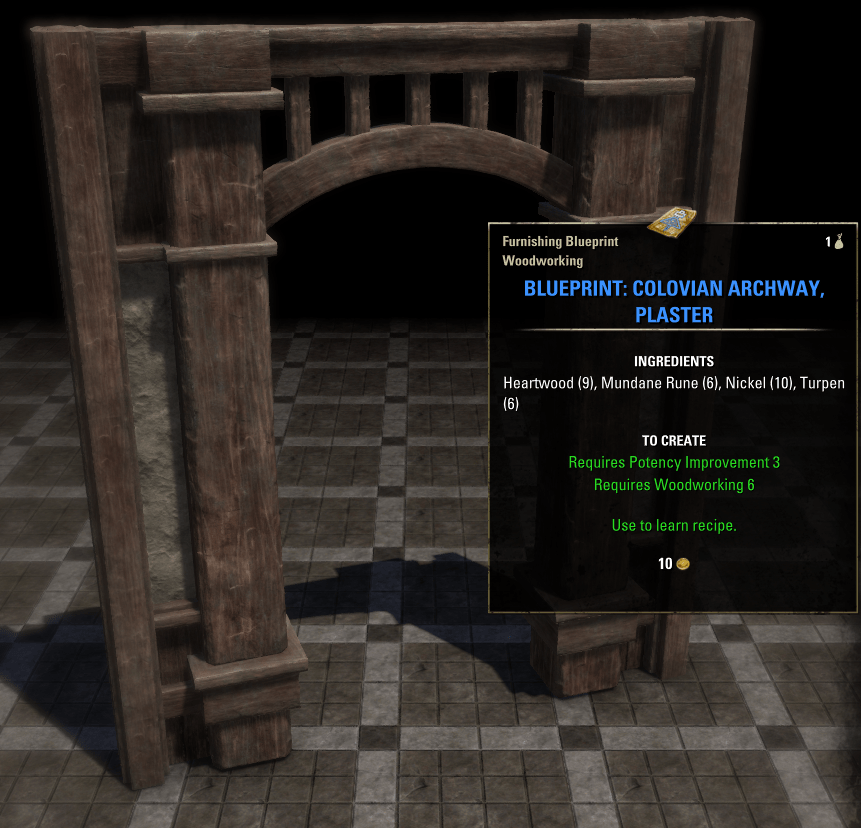 Elder Scrolls Online Blueprint: Colovian Archway, Plaster Furnishing