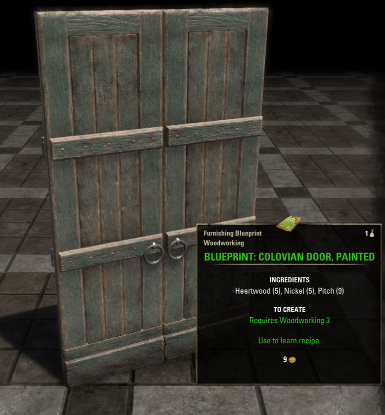 Elder Scrolls Online Blueprint: Colovian Door, Painted Furnishing