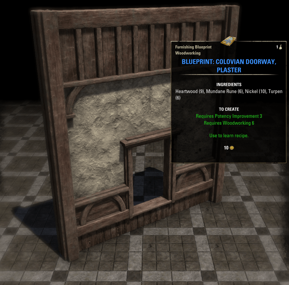 Elder Scrolls Online Blueprint: Colovian Doorway, Plaster Furnishing