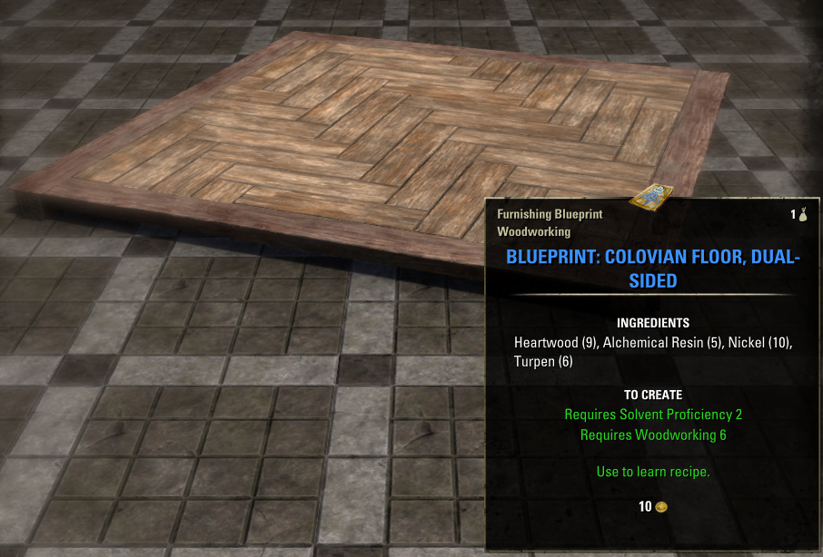 Elder Scrolls Online Blueprint: Colovian Floor, Dual-sided Furnishing