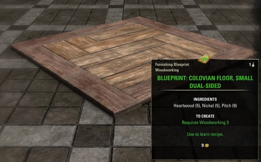 Elder Scrolls Online Blueprint: Colovian Floor, Small Dual-sided Furnishing