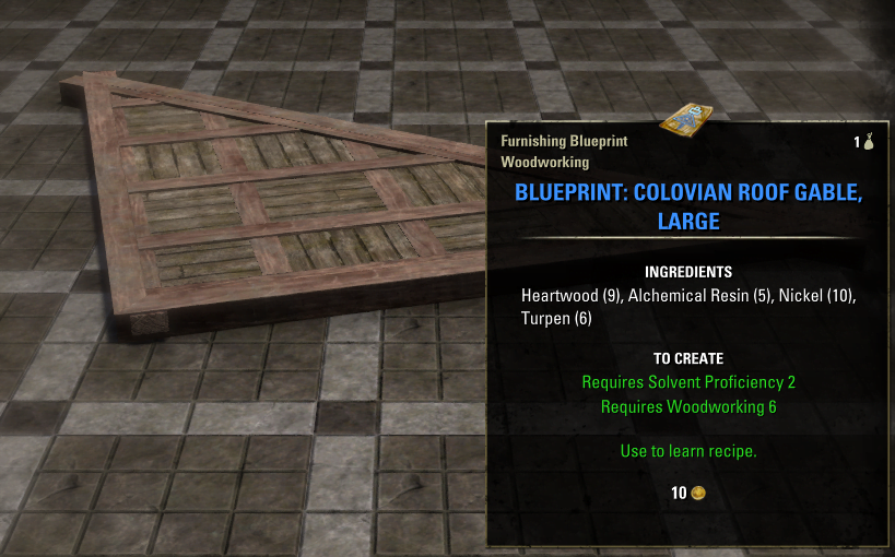 Elder Scrolls Online Blueprint: Colovian Roof Gable Large Furnishing