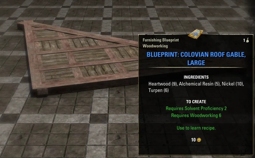 Elder Scrolls Online Blueprint: Colovian Roof Gable Large Furnishing