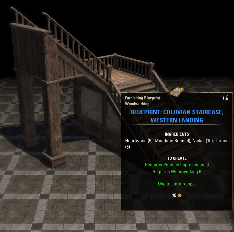 Elder Scrolls Online Blueprint: Colovian Staircase Western Landing Furnishing