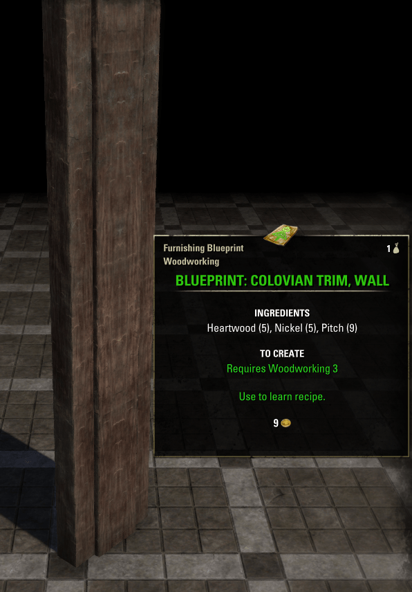 Elder Scrolls Online Blueprint: Colovian Trim, Wall Furnishing