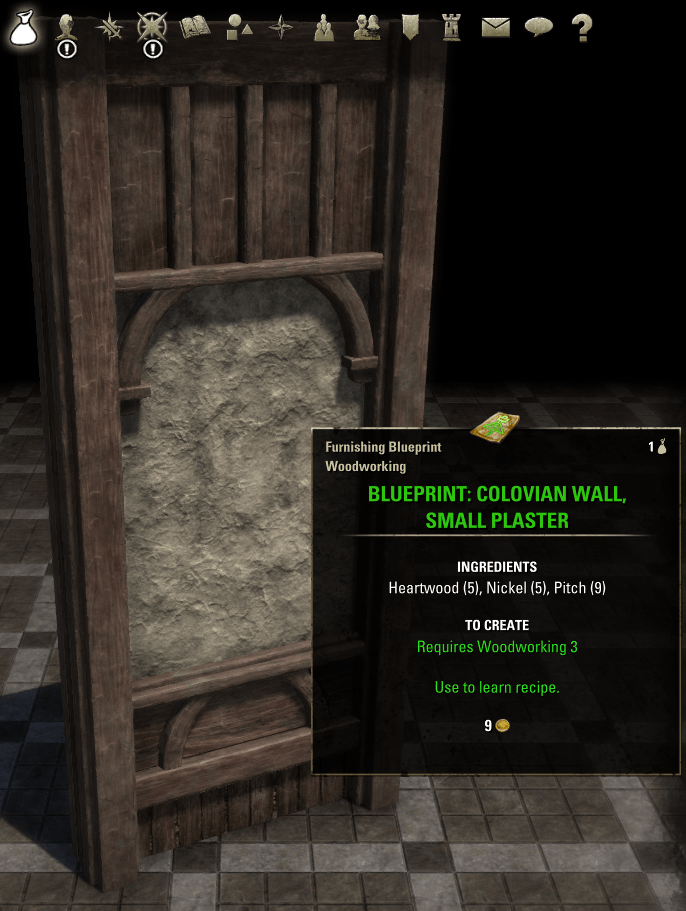 Elder Scrolls Online Blueprint: Colovian Wall, Small Plaster Furnishing