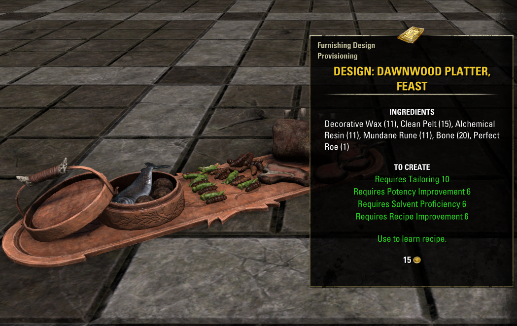 Elder Scrolls Online Update 43 Dawnwood Platter Feast Furnishing Design
