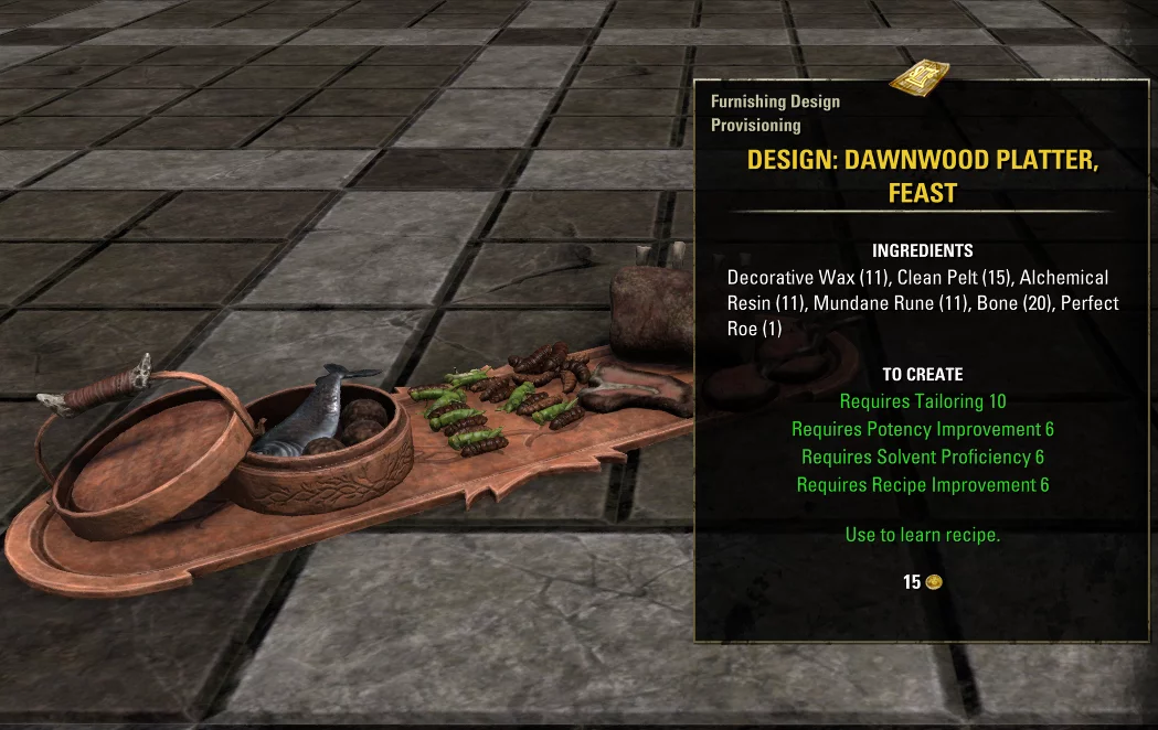 Elder Scrolls Online Update 43 Dawnwood Platter Feast Furnishing Design
